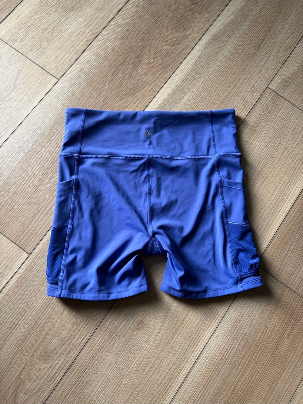 Athleta Violet High-Waist Bike Shorts with Side Pockets